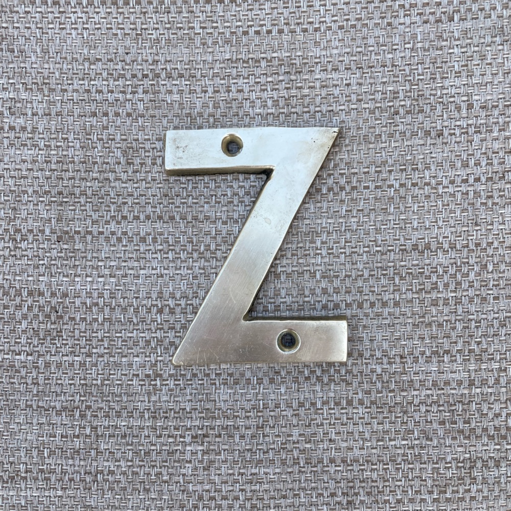Vintage “Z” solid brass letter